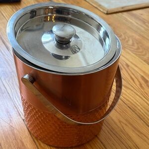 Tahari Copper and Silver Ice Bucket